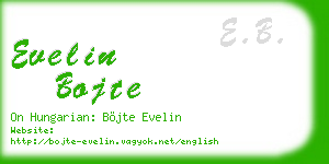 evelin bojte business card