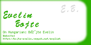 evelin bojte business card